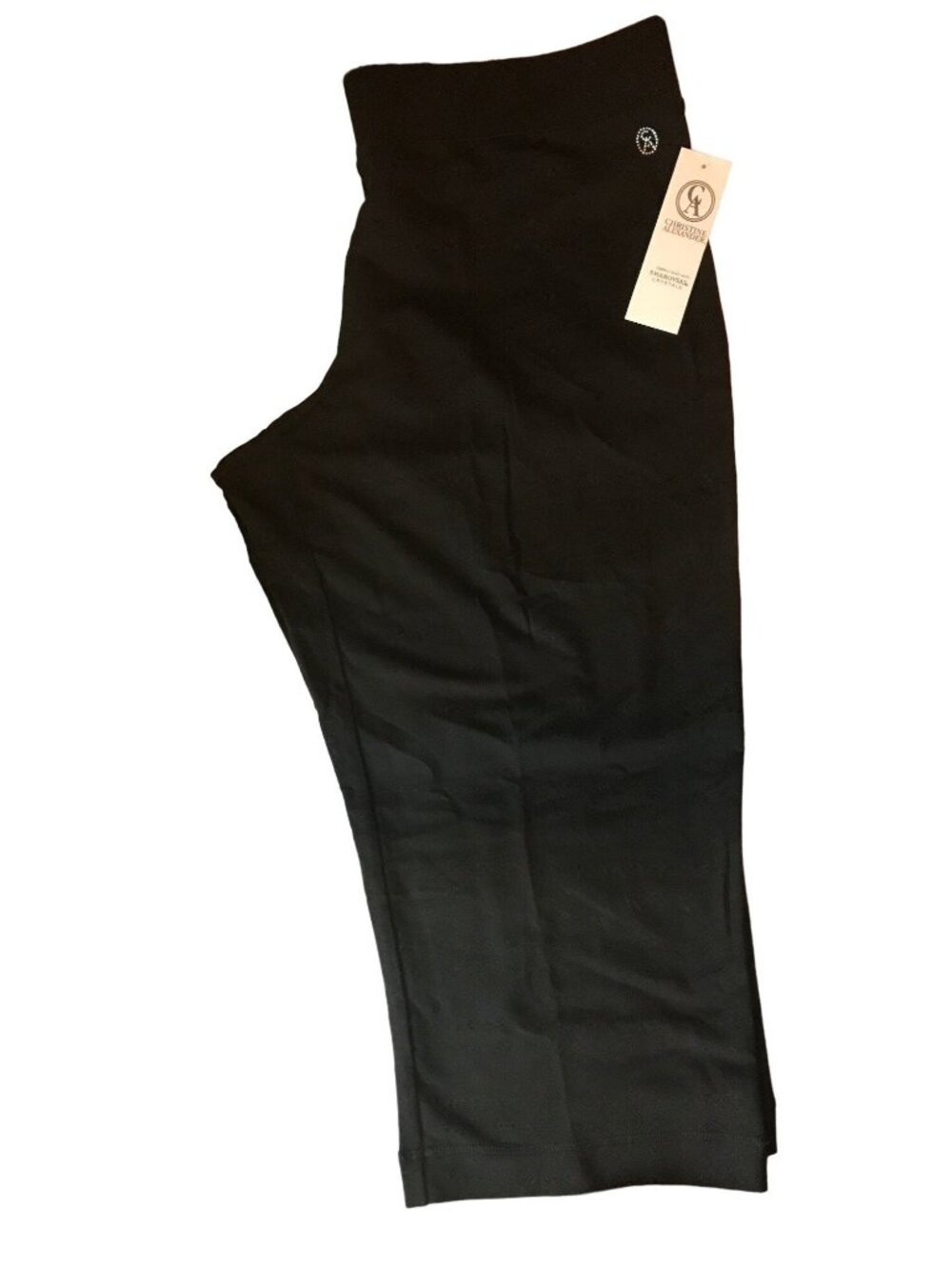 Christine Alexander 2XL Black Cotton CAPRI Pant Comfort Dance Yoga Gym Jog